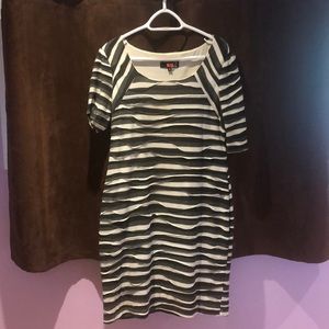 Grey and white stripe dress